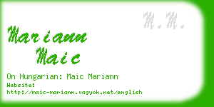 mariann maic business card